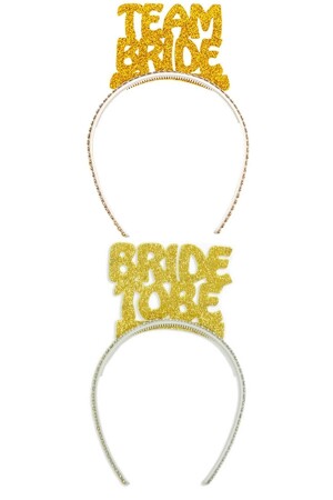 Bride To Be Party-Set (1 Gürtel – 10 Luftballons – 10 Tattoos – 10 Kronen) Team Bride Bachelorette Concept Gold - 8