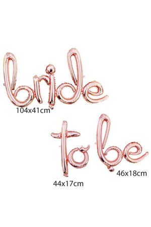 „Bride To Be Written“ handgeschriebener Folienballon in Roségold, großes Ballon-Set für Junggesellenabschied - 6