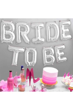 Bride To Be Yazılı Folyo Balon Konsept Gümüş Renkli Gri Bekarlığa Veda Partisi Büyük Balon - 1