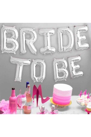 Bride To Be Yazılı Folyo Balon Konsept Gümüş Renkli Gri Bekarlığa Veda Partisi Büyük Balon - Huzur Party Store