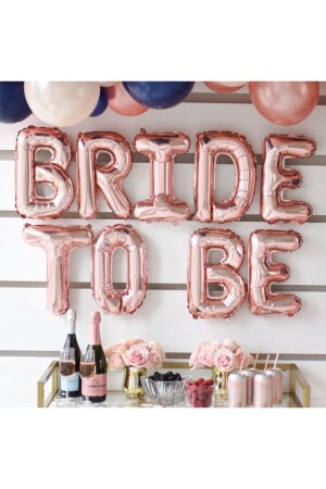 Bride To Be Yazılı Folyo Balon Konsepti Rose Gold Renkli Bekarlığa Veda Partisi Büyük Balon Seti - Huzur Party Store