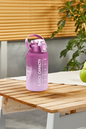 Briella 1500 ML Grau-Grüne Motivationsflasche mit Strohhalm - 4