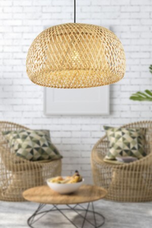 Briella Einzel-Rattan-Wohnzimmer-Kronleuchter im modernen Design - 1