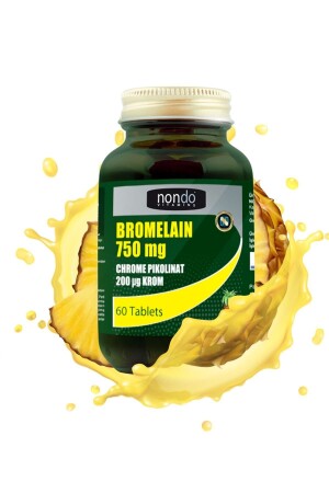 Bromelain 750 mg Chrompicolinat 60 Tabletten Bromelien-Ananas-Extrakt Chrom Vitamin C Vitamin B12 - 8