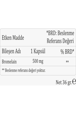 Bromelain Içeren Takviye Edici Gıda 500 Mg 60 Kapsül - 4