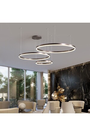 Bronz Çember Ø40,60,80cm Led Lamba,yuvarlak Sarkıt Avize,modern Aydınlatma,dekoratif 3 Işık Rengi CL30041-3 - 2