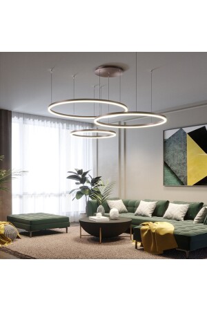 Bronz Çember Ø40,60,80cm Led Lamba,yuvarlak Sarkıt Avize,modern Aydınlatma,dekoratif 3 Işık Rengi CL30041-3 - 4