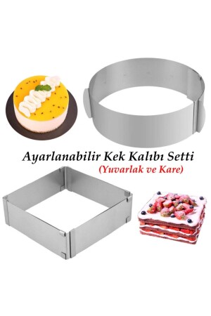 - Brot, Kuchen, Gebäck, Biskuitkuchenform, Kreis und Säge, verstellbar, verstellbar, rund und quadratisch (8 cm), AMELHOME-039 - 7