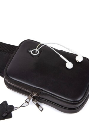 Brust- und Umhängetasche aus 100 % echtem Leder, Hüfttasche mit Kopfhöreranschluss, BDL4904 - 5