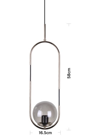 Bubble Lamp Gümüş Renk Kaplamalı Füme Camlı Sarkıt SSJAA10AA - 4