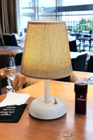 المكتب من نوع بيج لا سلكية بطارية تعمل المصابيح - بطارية تعمل المصابيح الطاولة - بيج معدنية بيضاء - Bubihome