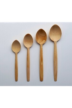 Buchsbaumlöffel-Set, Buchsbaumlöffel-Set in 4 Größen, Holzlöffel, Holzlöffel ŞMŞRKŞK4TK - İKİ KAŞIK