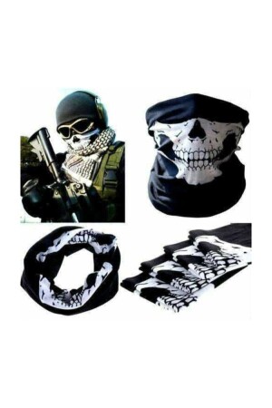 Buff-dry Kopf Skelett Maske Biker Sturmhaube-Halskragen-Maske-BAF-Mundstück-Gesicht Halskragen - 3