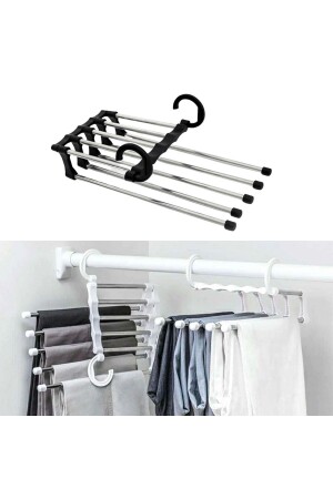 Buffer® Beweglicher Innenschrank-Organizer für Hosen, Krawatten, Schals, Kleiderbügelsystem, geschichteter Kleiderbügel-Organizer - 1