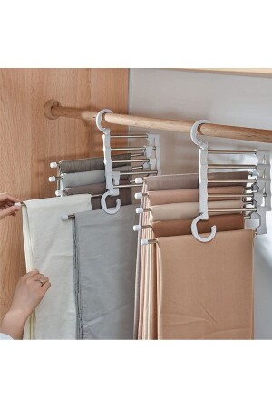 Buffer® Beweglicher Innenschrank-Organizer für Hosen, Krawatten, Schals, Kleiderbügelsystem, geschichteter Kleiderbügel-Organizer - 3