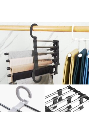 Buffer® Beweglicher Innenschrank-Organizer für Hosen, Krawatten, Schals, Kleiderbügelsystem, geschichteter Kleiderbügel-Organizer - 8