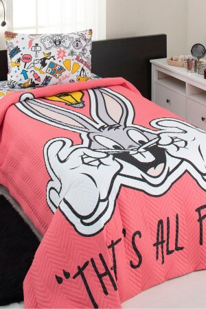 Bugs Bunny Smile Tek Kişilik Kapitone Nevresim Kırmızı - Özdilek