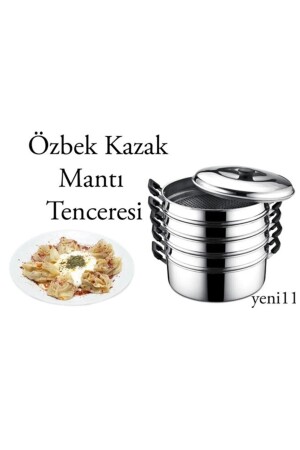 Buharlı Mantı Tenceresi Alüminyum 32 Cm Özbek Kazak Mantı MTA32 - 4