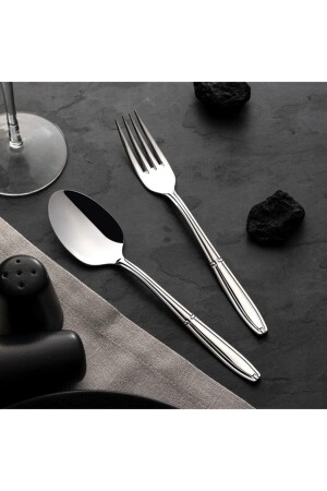 Buket Plain Bright Messerloses Gabel-Löffel-Set 60-teilig 18/10 River Buket 60 - Nehir