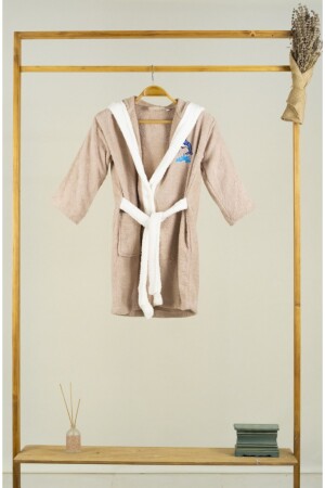 Bukle Baskılı Çocuk Bornozu MH20211580 - MaLana Havlu