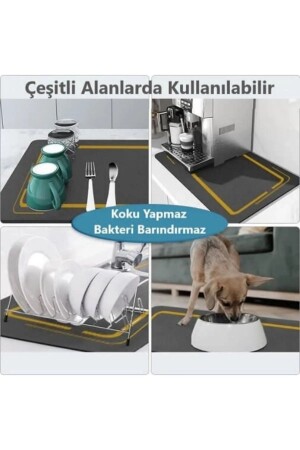 Bulaşık matı esnek bulaşık selesi bulaşıklık tabak bardak kurutma bulaşık kurutmalık - 4