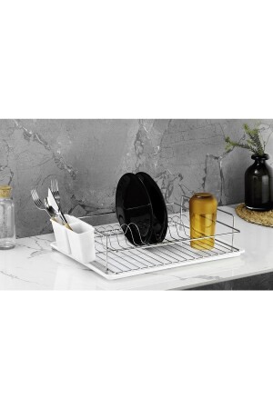 MNZ-Dish Rack Dish Basket طبقة واحدة من الصفحة الصفائح المعدنية الكروم - Sas Haus
