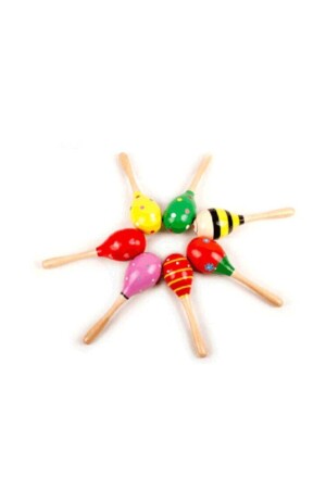 Bunte hölzerne Maracas-Perlen-Rhythmusinstrument-Rassel für Kinder - 6