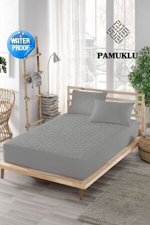 Bunte Matratzen, gesteppte Matratzen aus grauer, wasserabweisender Baumwolle, für Doppelbett und Einzelbett - Ely Parker