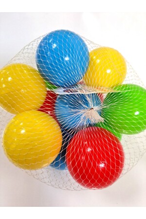 Bunte Poolbälle, 10 Stück, Pool- und Spielhausbälle im Netz, weich, 7 cm Durchmesser, Paket Ball 20 x 20 x 20 cm - 3