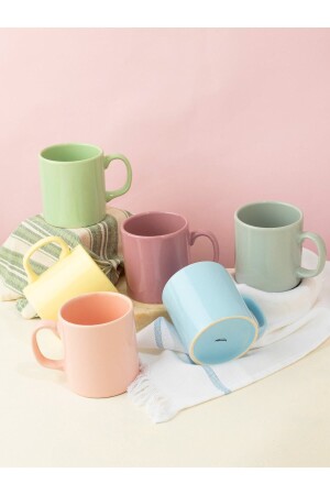 Bunte Tassen, Tassen, Kaffeetasse, Teetasse, weicher Zylinder, 6-teiliges Tassen-Set, magickuparenkli - 1