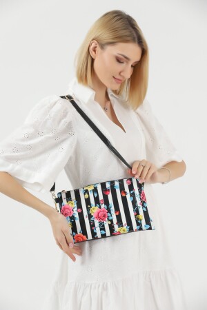 Buntes Abendkleid-Portfolio-Clutch mit Blumenmuster - 5