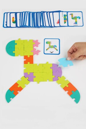 Buntes Montessori-Puzzle aus Holz, pädagogisches Spielzeug – visuelles Gedächtnistrainingsmaterial - 2