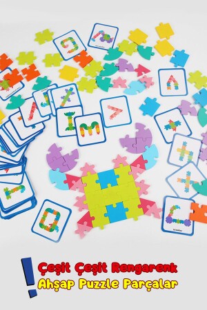 Buntes Montessori-Puzzle aus Holz, pädagogisches Spielzeug – visuelles Gedächtnistrainingsmaterial - 5