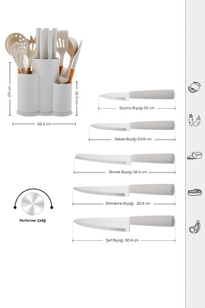 Burby 14-teiliges Messerset Creme - 6