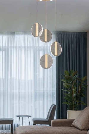 مـنـز - مودرن فخـة أُدّى الشنـديليـر الذهبي الأصفر ربع مرات مصباح العلق الشنـديليـر الضوء النهاري - burenze