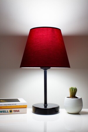 Burgundy Modern Bedroom Lampshade Black Leg Table Lamp ABSabajur-5000SMöbel & Wohnen, Beleuchtung, Lampenschirme! - 1