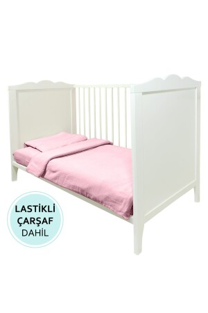 Bürümcük Musselin-Baby-Bettwäsche-Set, Bio-Baby-Schlafset, Bettbezug für Kinderbett, Baumwolle, Baby-Bettbezug-Set jmk162 - 4