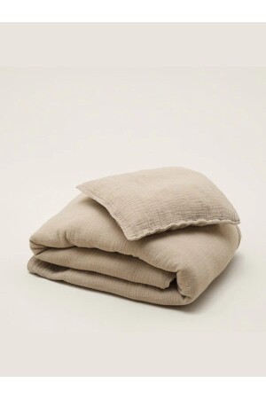 Bürümcük Musselin-Bettbezug-Set für Babys, 70 x 130 cm, 100 % Bio-Baumwolle + 15 cm Betthöhe ASKMNT70130 - 3