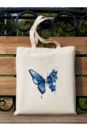 Butterfly Kelebek Tote Bag Bez Çanta - 2