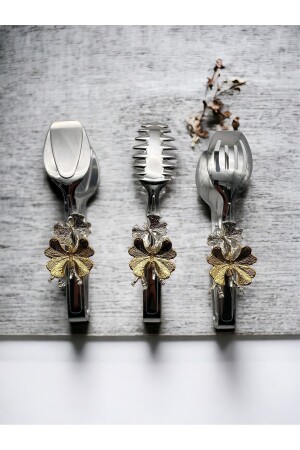 Butterfly Silver Salad – Nudel- und Kuchen-Servierzange – Edelstahl-Speisezangen-Set - 1