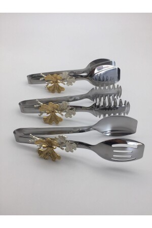 Butterfly Silver Salad – Nudel- und Kuchen-Servierzange – Edelstahl-Speisezangen-Set - 5