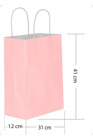 Büyük Boy 31x41 Cm Büküm Saplı Kağıt - Karton Çanta-poşet Pembe - Tatli Günler