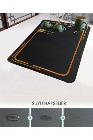 MNZ-Large Size 50x40cm مطاط صحن جفاف المطبخ طلاء طاولة قاب قاب قابلة للتثبيت رف صحن المكتب ew-bls123 - KÜÇÜK EW