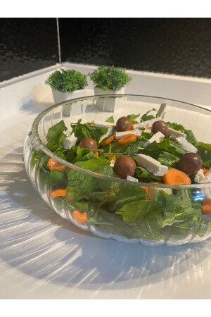 كأس سلطة زجاجية من حجم MNZ-Large Size Glass Salad Bowl / Presentation Plate MG/SLTKASE - Multiamo
