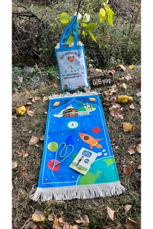 Büyük boy Çantalı namaz dua ibadet çocuk seccade namazlık seti 6-12 yaş - Hicazavm
