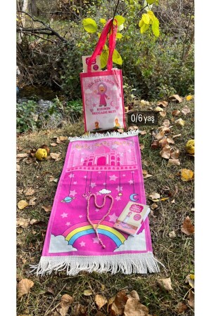 Büyük boy Çantalı namaz dua ibadet çocuk seccade namazlık seti 6-12 yaş - Hicazavm