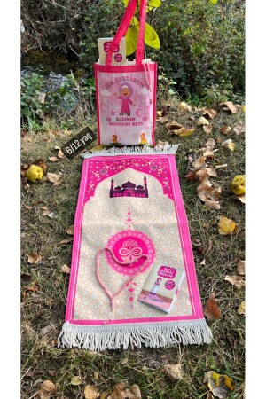 Büyük boy Çantalı namaz dua ibadet çocuk seccade namazlık seti - Hicazavm