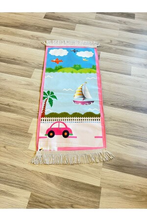 büyük boy dijital baskı altı astarlı namaz dua ibadet çocuk seccadesi (3-10 yaş) 43x90cm - Hicazavm