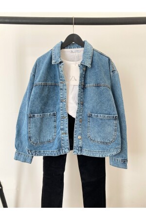 Büyük Cepli Denim Ceket L - 4