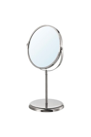Büyüteçli Ayna Makyaj Aynası Paslanmaz Çelik Ayna 17 Cm Çap Çift Taraflı Bir Tarafı 3 Kez Büyütür - 1